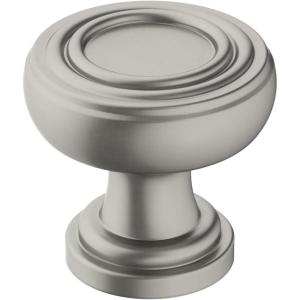 Amerock | Cabinet Knob | Oil Rubbed Bronze | 1-1/8 inch (29 mm) Diameter | Ville | 1 Pack | Drawer Knob | Cabinet Hardware(Satin Nickel)