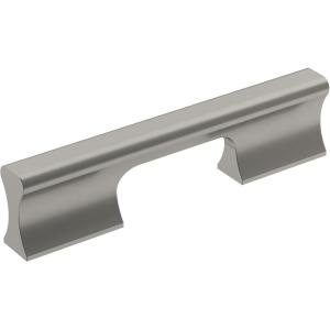 Amerock | Cabinet Pull | Matte Black | 6-5/16 inch (160 mm) Center-to-Center | Status | 1 Pack | Drawer Pull | Cabinet Handle | Cabinet Hardware(Satin Nickel)