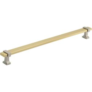 Amerock | Cabinet Pull | Satin Nickel/Polished Chrome | 3-3/4 inch (96 mm) Center to Center | Overton | 1 Pack | Drawer Pull | Drawer Handle | Cabinet Hardware(Brushed Gold/Satin Nickel)