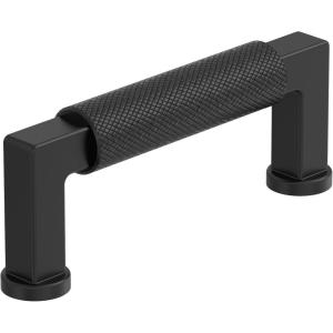 Amerock Balata 3-3/4 inch (96mm) Center-to-Center Satin Nickel Cabinet Pull, BP37623G10(Matte Black)