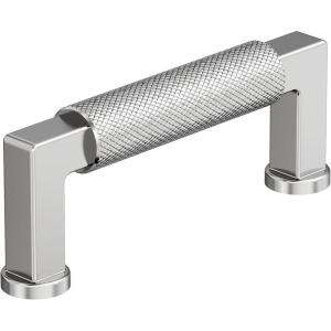 Amerock Balata 3-3/4 inch (96mm) Center-to-Center Satin Nickel Cabinet Pull, BP37623G10(Polished Chrome)