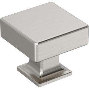 Amerock Lintel 1-1/4 inch (32mm) Length Polished Chrome Cabinet Knob, BP3744026(Satin Nickel)