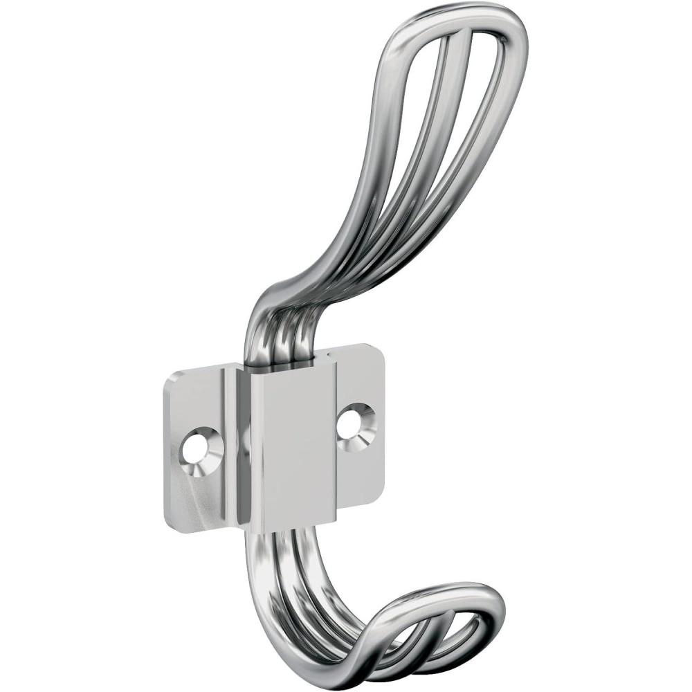 imageAmerock H37006CZ Vinland Double Prong Decorative Wall Hook Champagne Bronze Hook for Coats Hats Backpacks Bags Hooks for Bathroom Bedroom Closet Entryway Laundry Room OfficeChrome