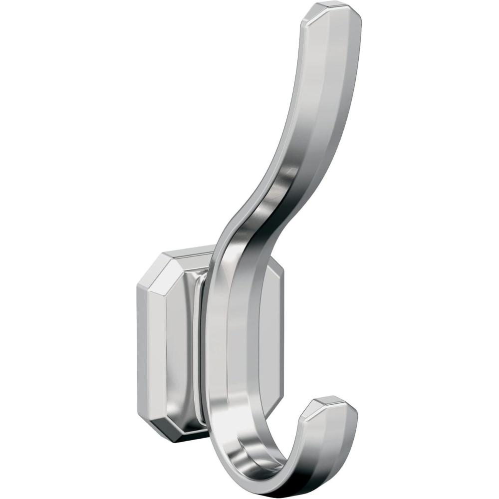imageAmerock HBX36693CZ Granlyn Double Prong Decorative Wall Hook Champagne Bronze Hook for Coats Hats Backpacks Bags Hooks for Bathroom Bedroom Closet Entryway Laundry Room OfficeChrome