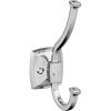 Amerock H37002CZ | Kinsale Double Prong Decorative Wall Hook | Champagne Bronze Hook for Coats, Hats, Backpacks, Bags | Hooks for Bathroom, Bedroom, Closet, Entryway, Laundry Room, Office(Chrome)