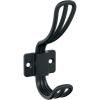 Amerock H37006CZ | Vinland Double Prong Decorative Wall Hook | Champagne Bronze Hook for Coats, Hats, Backpacks, Bags | Hooks for Bathroom, Bedroom, Closet, Entryway, Laundry Room, Office(Matte Black)