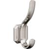 Amerock HBX36693CZ | Granlyn Double Prong Decorative Wall Hook | Champagne Bronze Hook for Coats, Hats, Backpacks, Bags | Hooks for Bathroom, Bedroom, Closet, Entryway, Laundry Room, Office(Polished Nickel)