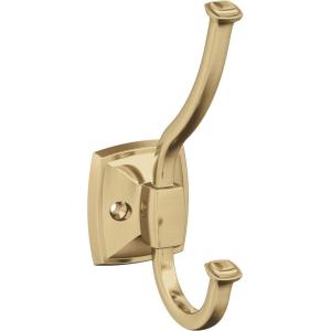 Amerock H37002CZ | Kinsale Double Prong Decorative Wall Hook | Champagne Bronze Hook for Coats, Hats, Backpacks, Bags | Hooks for Bathroom, Bedroom, Closet, Entryway, Laundry Room, Office(Champagne Bronze)