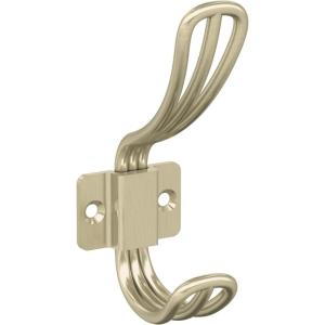 Amerock H37006CZ | Vinland Double Prong Decorative Wall Hook | Champagne Bronze Hook for Coats, Hats, Backpacks, Bags | Hooks for Bathroom, Bedroom, Closet, Entryway, Laundry Room, Office(Golden Champagne)
