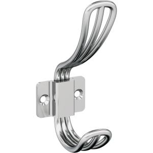 Amerock H37006CZ | Vinland Double Prong Decorative Wall Hook | Champagne Bronze Hook for Coats, Hats, Backpacks, Bags | Hooks for Bathroom, Bedroom, Closet, Entryway, Laundry Room, Office(Chrome)