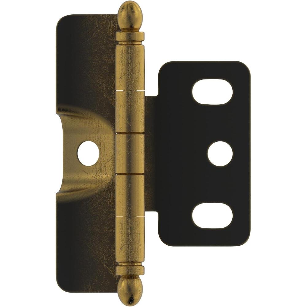 imageAmerock Cabinet Hinge Full Wrap Antique Brass 1 Pack Non SelfClosing 34 inch 19 mm Door Thickness Cabinet DoorAntique Brass