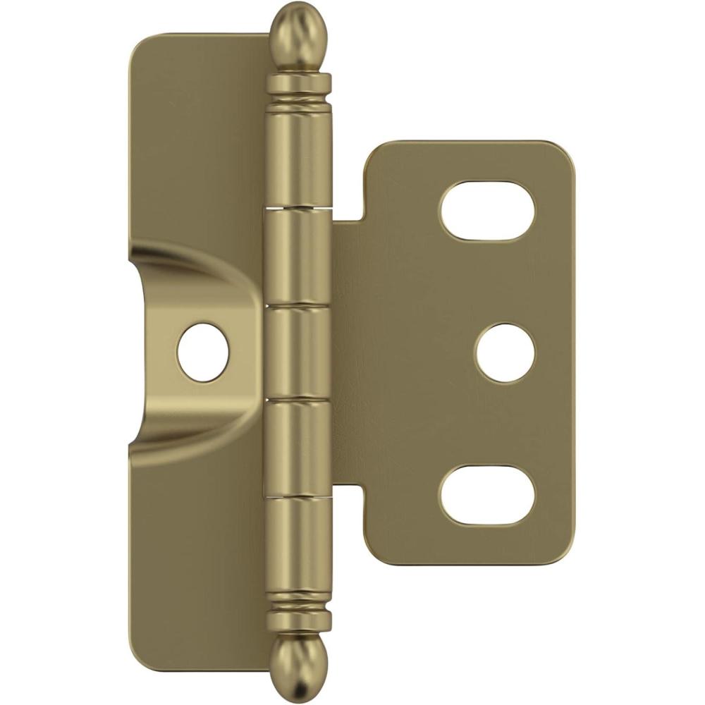 imageAmerock Cabinet Hinge Full Wrap Antique Brass 1 Pack Non SelfClosing 34 inch 19 mm Door Thickness Cabinet DoorGolden Champagne