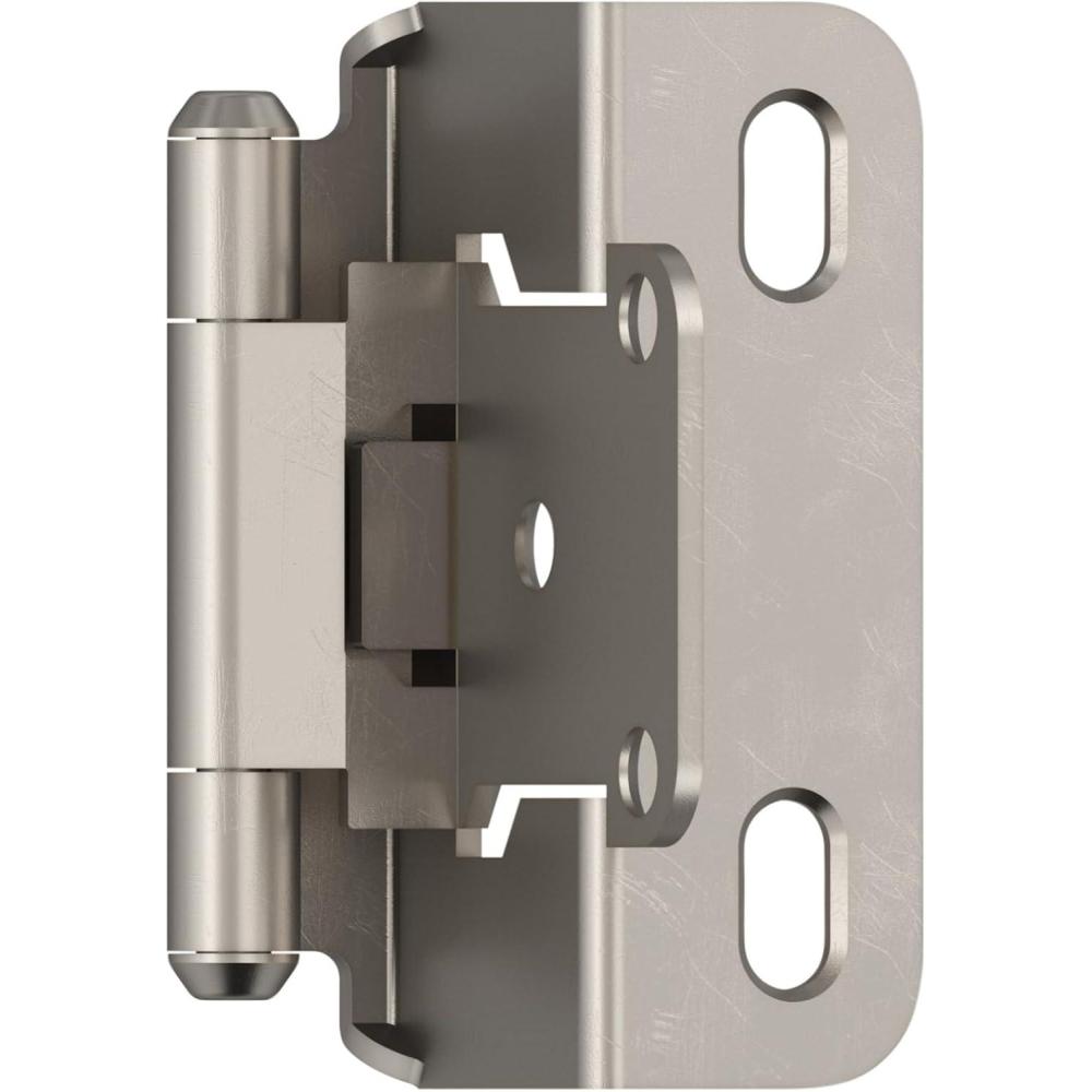 imageAmerock Cabinet Hinge 12 inch 13 mm Overlay Hinge White 2 Pack SelfClosing Hinge Partial Wrap H Cabinet Door Satin Nickel