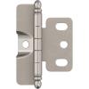 Amerock | Cabinet Hinge | Full Wrap | Antique Brass | 1 Pack | Non Self-Closing |3/4 inch (19 mm) Door Thickness | Cabinet Door(Satin Nickel)
