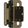 Amerock Cabinet Hinge 1/2 inch (13 mm) Overlay Hinge White 2 Pack Self-Closing Hinge Partial Wrap H𝗶𝗻𝗴𝗲 Cabinet Door 𝐇𝐢𝐧𝐠𝐞(Burnished Brass)