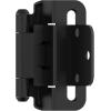 Amerock Cabinet Hinge 1/2 inch (13 mm) Overlay Hinge White 2 Pack Self-Closing Hinge Partial Wrap H𝗶𝗻𝗴𝗲 Cabinet Door 𝐇𝐢𝐧𝐠𝐞(Matte Black)