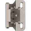 Amerock Cabinet Hinge 1/2 inch (13 mm) Overlay Hinge White 2 Pack Self-Closing Hinge Partial Wrap H𝗶𝗻𝗴𝗲 Cabinet Door 𝐇𝐢𝐧𝐠𝐞(Satin Nickel)