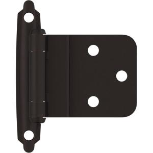 Amerock | Cabinet Hinge | 3/8 inch (10 mm) Inset 𝐇inge with Variable Overlay| Oil Rubbed Bronze | 10 Pack | Self-Closing 𝐇inge | Face Mount 𝖧inge | Cabinet Door 𝖧inge