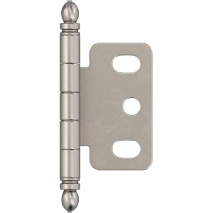 Amerock | Cabinet Hinge | Full Wrap | Antique Brass | 1 Pack | Non Self-Closing |3/4 inch (19 mm) Door Thickness | Cabinet Door(Satin Nickel)
