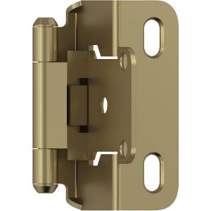 Amerock Cabinet Hinge 1/2 inch (13 mm) Overlay Hinge White 2 Pack Self-Closing Hinge Partial Wrap H𝗶𝗻𝗴𝗲 Cabinet Door 𝐇𝐢𝐧𝐠𝐞(Golden Champagne)