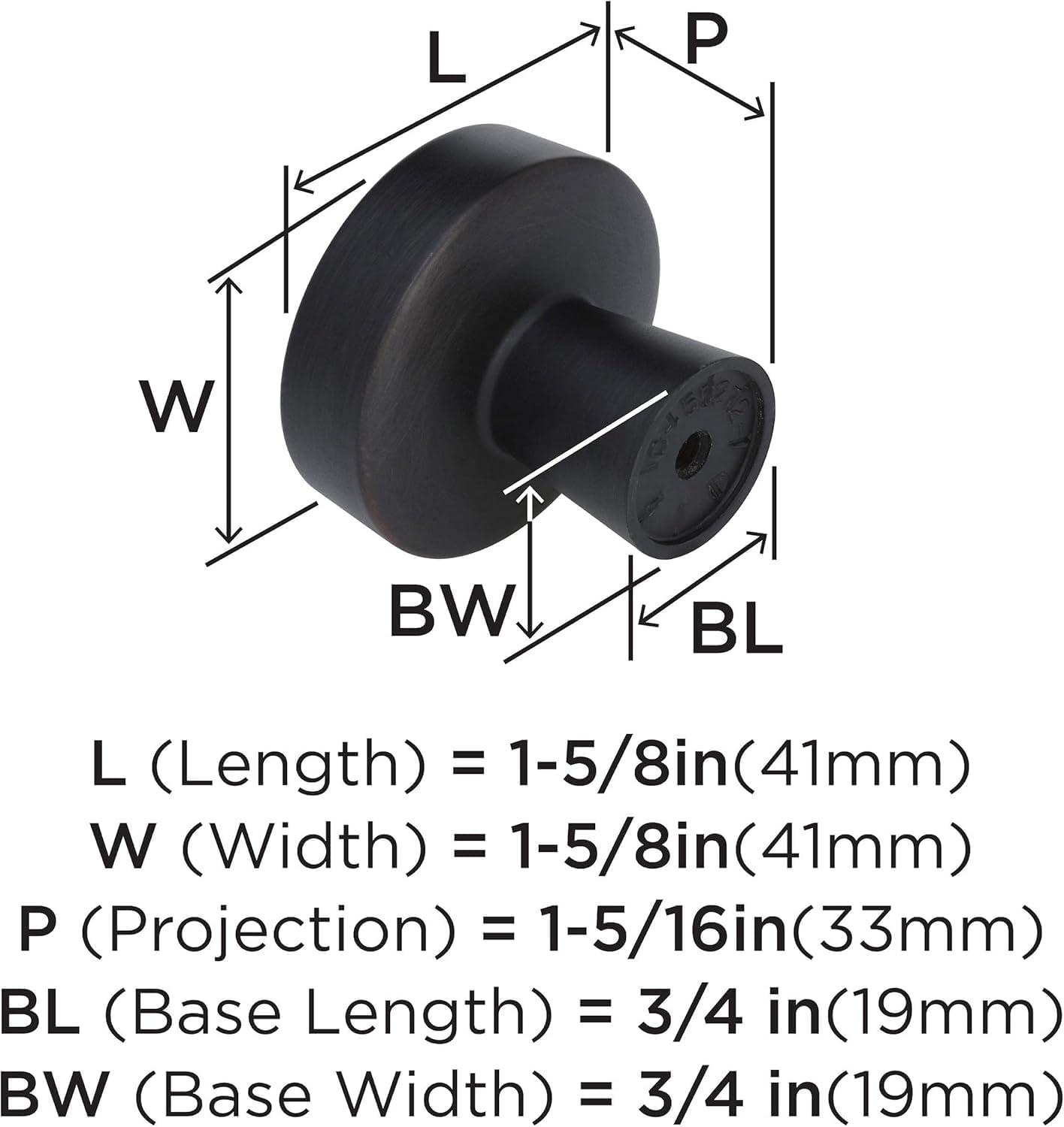 imageAmerock Cabinet Knob Black Bronze 158 inch 41 mm Diameter Blackrock 1 Pack Drawer Knob Cabinet HardwareOil Rubbed Bronze