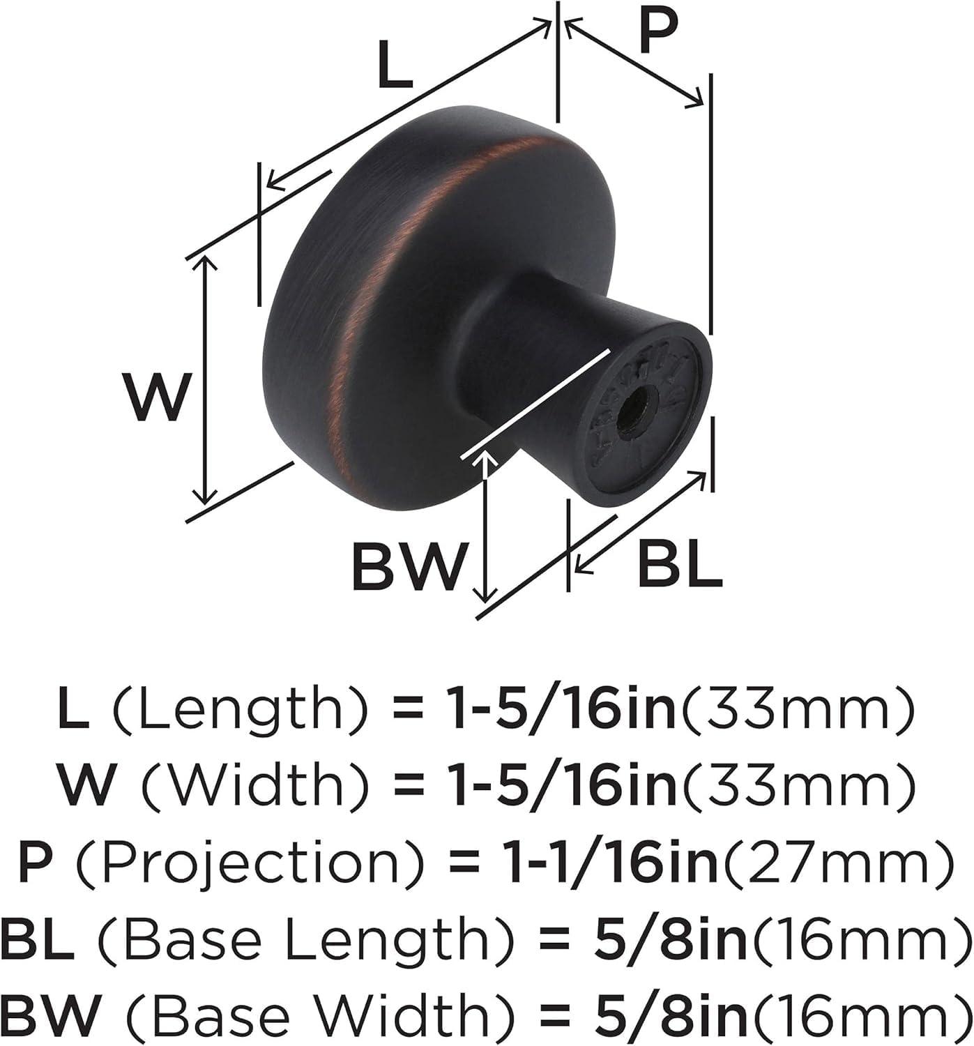 imageAmerock Cabinet Knob Black Bronze 158 inch 41 mm Diameter Blackrock 1 Pack Drawer Knob Cabinet HardwareOil Rubbed Bronze