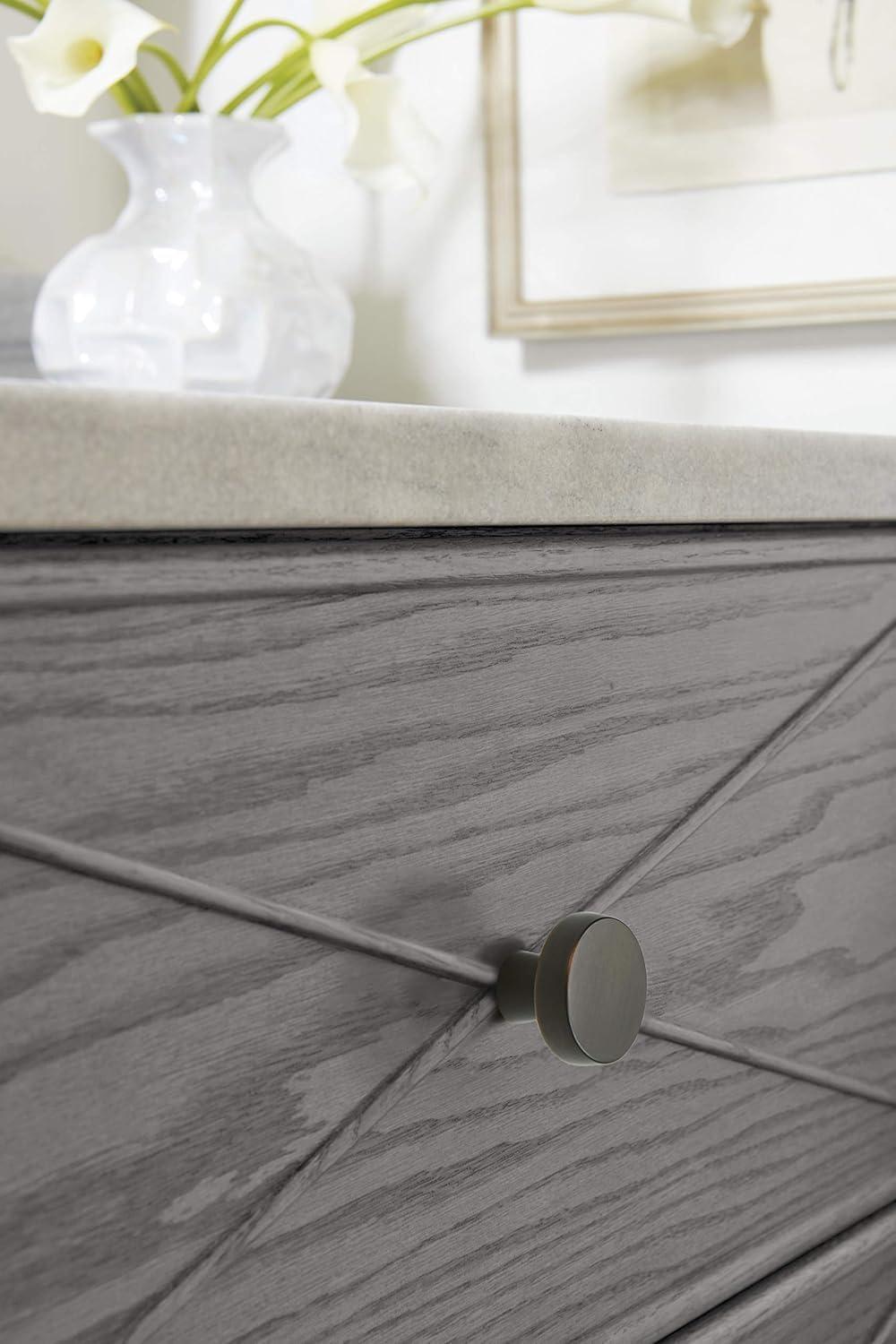 imageAmerock Cabinet Knob Black Bronze 158 inch 41 mm Diameter Blackrock 1 Pack Drawer Knob Cabinet HardwareOil Rubbed Bronze