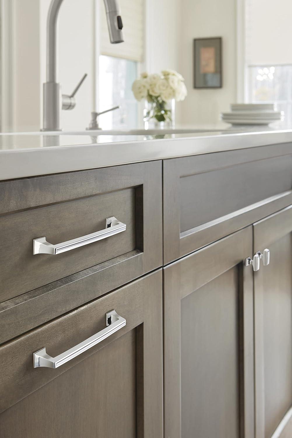 imageAmerock Cabinet Pull Black Bronze 334 inch 96 mm Center to Center Mulholland 1 Pack Drawer Pull Drawer Handle Cabinet HardwarePolished Chrome