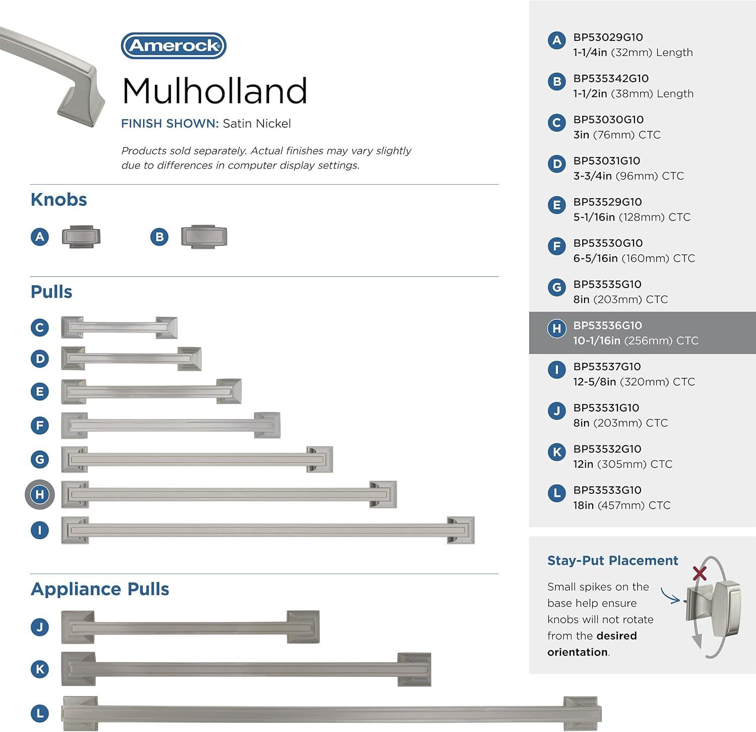 imageAmerock Cabinet Pull Black Bronze 334 inch 96 mm Center to Center Mulholland 1 Pack Drawer Pull Drawer Handle Cabinet HardwareSatin Nickel