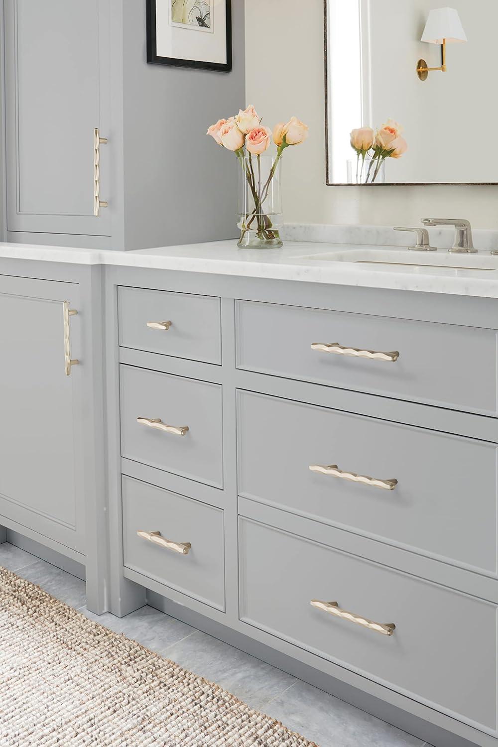 imageAmerock Cabinet Pull Champagne Bronze 5116 inch 128 mm Center to Center St Vincent 1 Pack Drawer Pull Drawer Handle Cabinet HardwareSatin Nickel