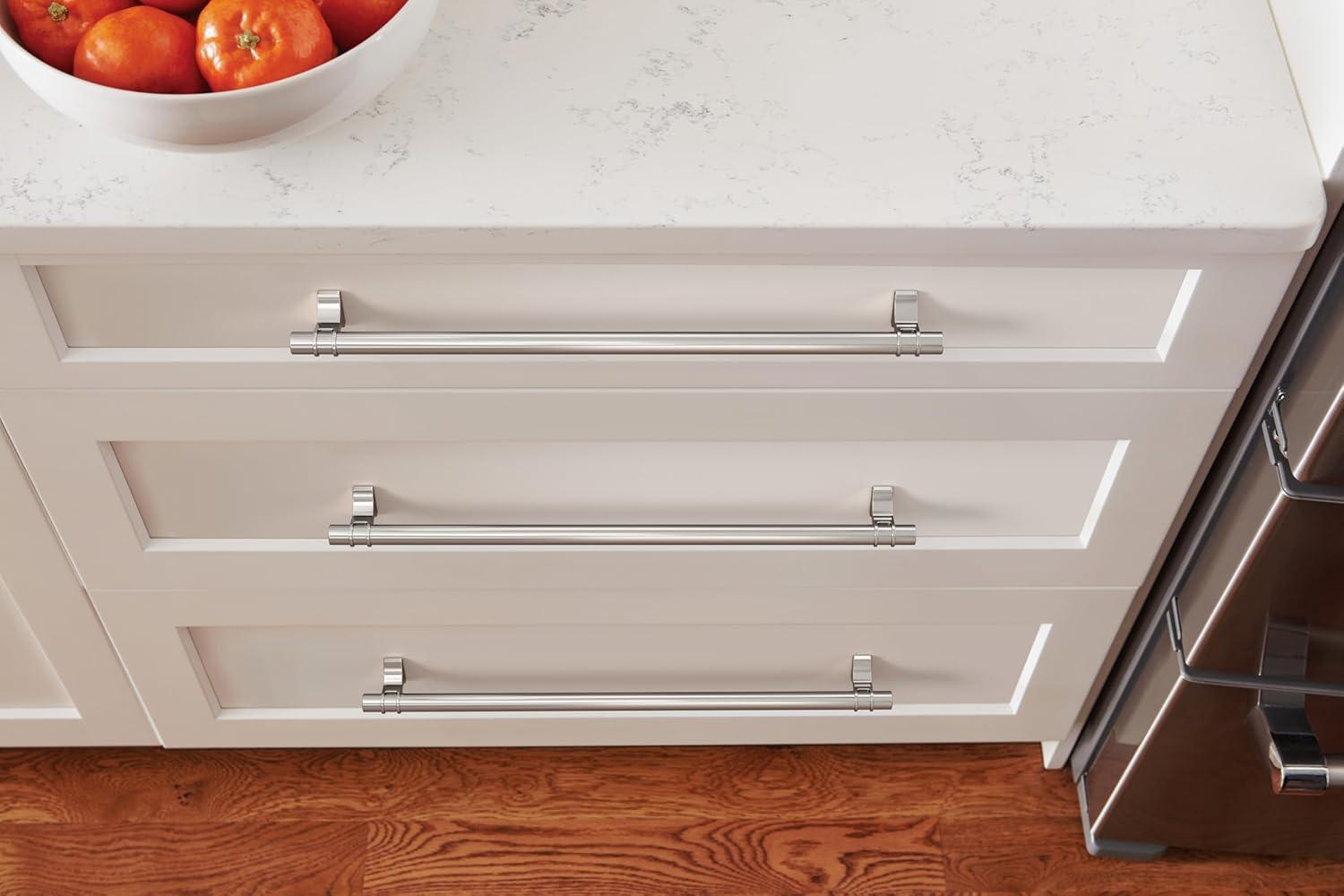 imageAmerock Cabinet Pull Golden Champagne 6516 inch 160 mm Center to Center Davenport 1 Pack Drawer Pull Drawer Handle Cabinet HardwarePolished Nickel