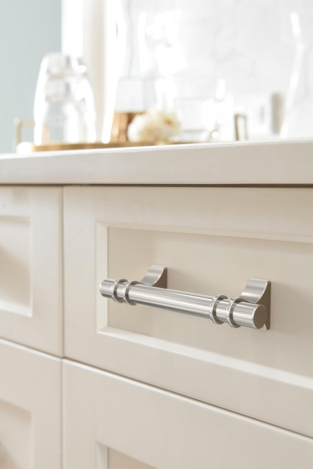 imageAmerock Cabinet Pull Golden Champagne 6516 inch 160 mm Center to Center Davenport 1 Pack Drawer Pull Drawer Handle Cabinet HardwarePolished Nickel