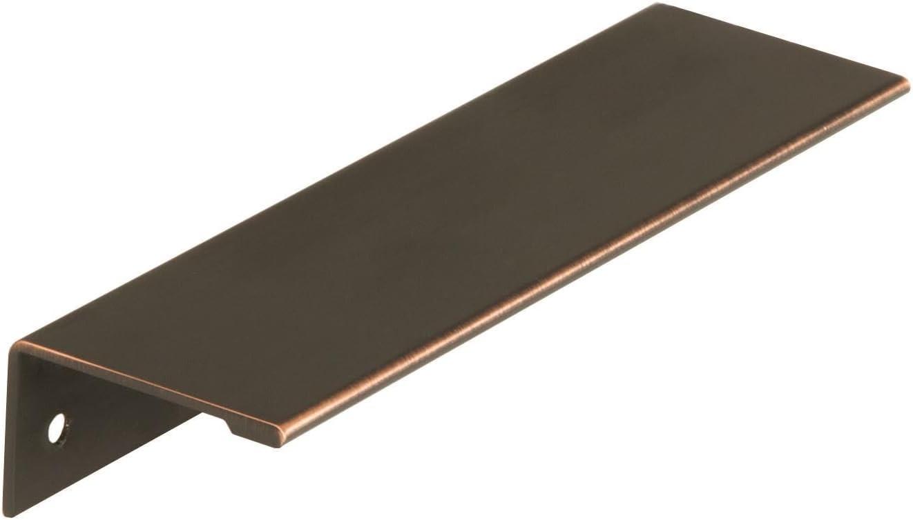 imageAmerock Cabinet Pull Matte Black 5116 inch 128 mm Center to Center Edge Pull 1 Pack Drawer Pull Drawer Handle Cabinet HardwareOil Rubbed Bronze