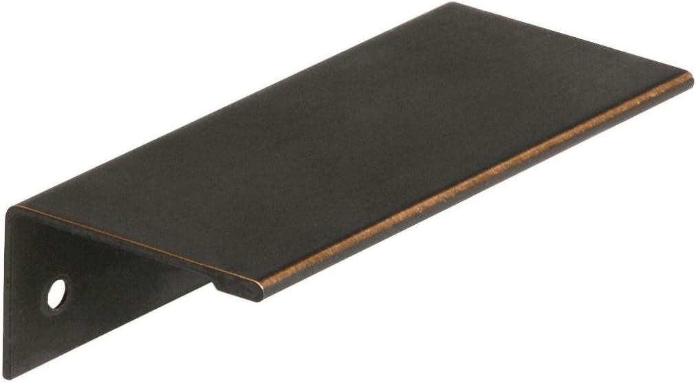 imageAmerock Cabinet Pull Matte Black 5116 inch 128 mm Center to Center Edge Pull 1 Pack Drawer Pull Drawer Handle Cabinet HardwareOil Rubbed Bronze