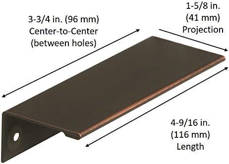imageAmerock Cabinet Pull Matte Black 5116 inch 128 mm Center to Center Edge Pull 1 Pack Drawer Pull Drawer Handle Cabinet HardwareSatin Nickel