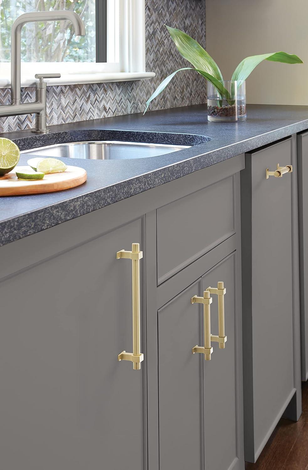 imageAmerock Cabinet Pull Matte Black 6516 inch 160 mm Center to Center Carrigan 1 Pack Drawer Pull Drawer Handle Cabinet HardwareMatte Gold