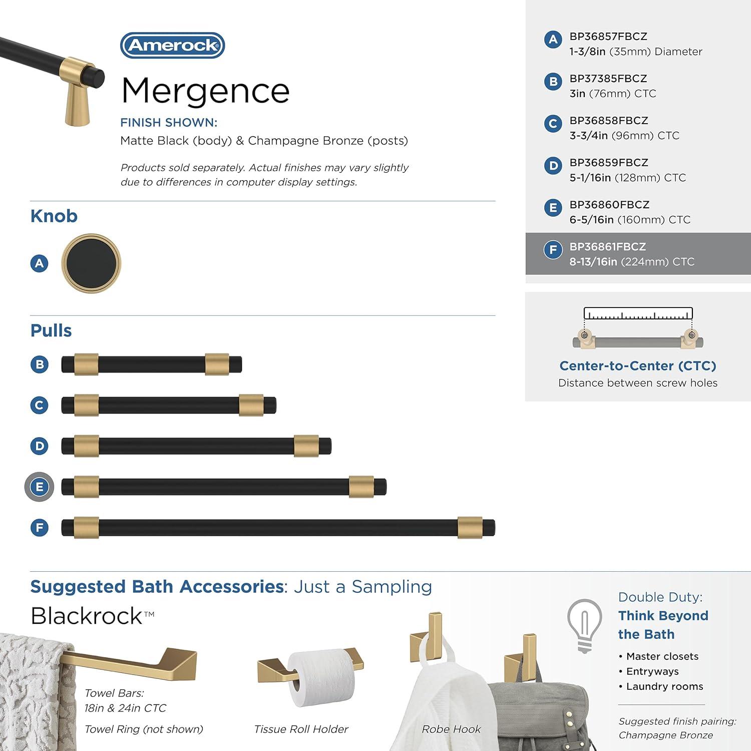 imageAmerock Cabinet Pull Matte BlackChampagne Bronze 334 inch 96 mm CentertoCenter Mergence 1 Pack Drawer Pull Cabinet Handle Cabinet HardwareMatte BlackChampagne Bronze