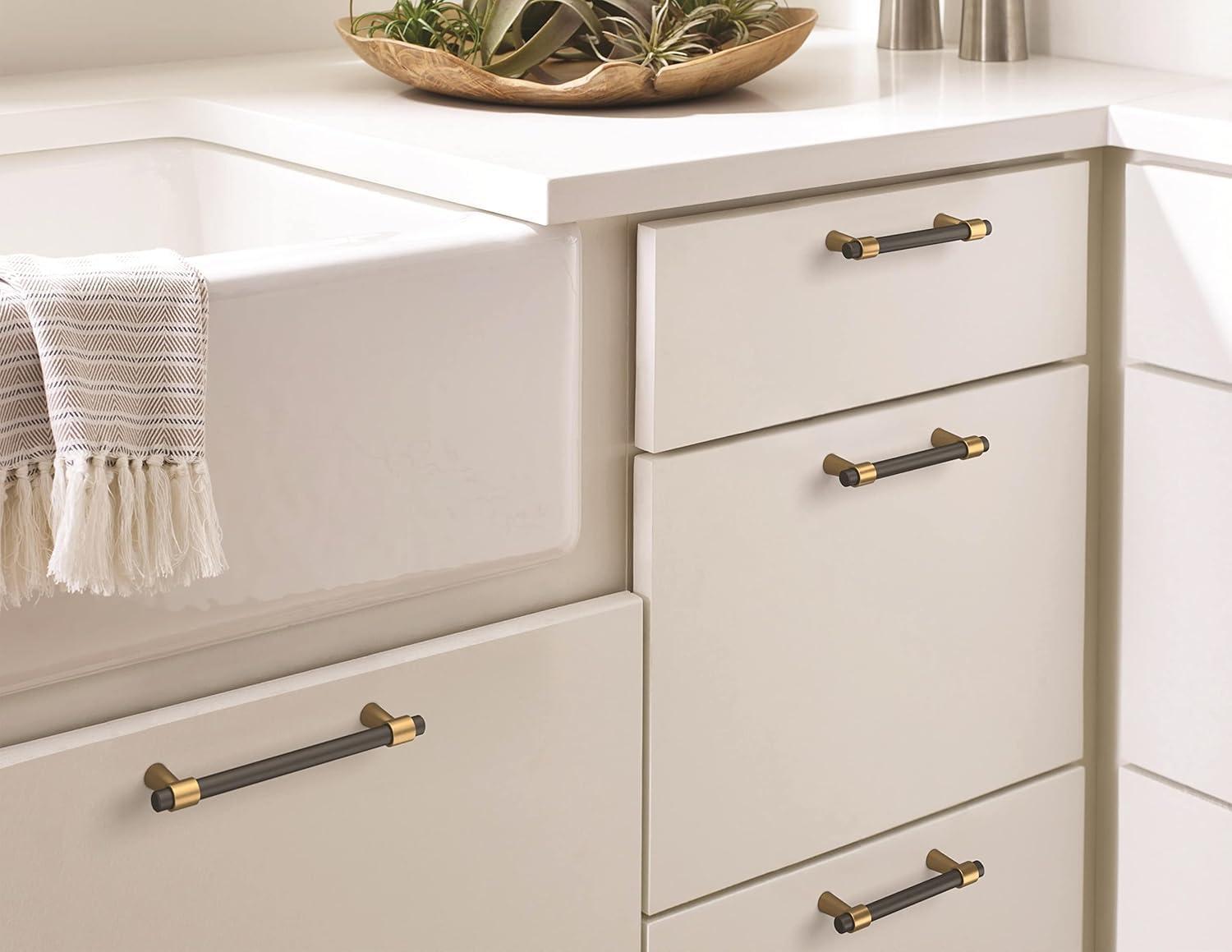 imageAmerock Cabinet Pull Matte BlackChampagne Bronze 334 inch 96 mm CentertoCenter Mergence 1 Pack Drawer Pull Cabinet Handle Cabinet HardwareMatte BlackChampagne Bronze