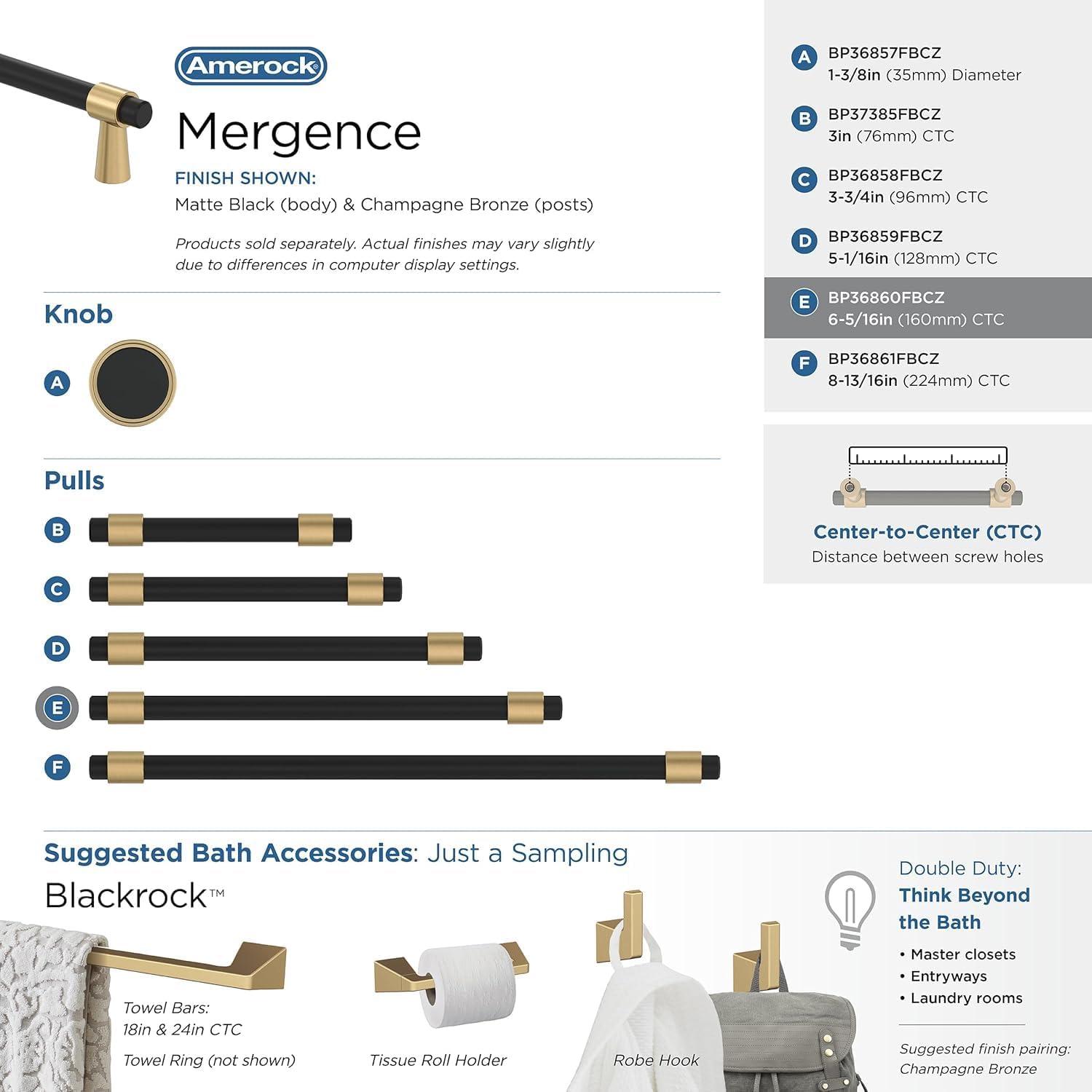 imageAmerock Cabinet Pull Matte BlackChampagne Bronze 334 inch 96 mm CentertoCenter Mergence 1 Pack Drawer Pull Cabinet Handle Cabinet HardwareMatte BlackChampagne Bronze