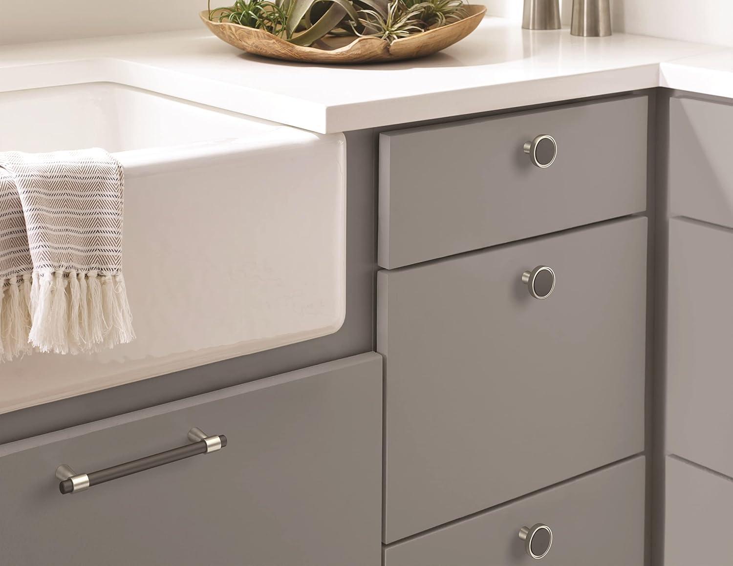 imageAmerock Cabinet Pull Matte BlackChampagne Bronze 334 inch 96 mm CentertoCenter Mergence 1 Pack Drawer Pull Cabinet Handle Cabinet HardwareMatte BlackSatin Nickel