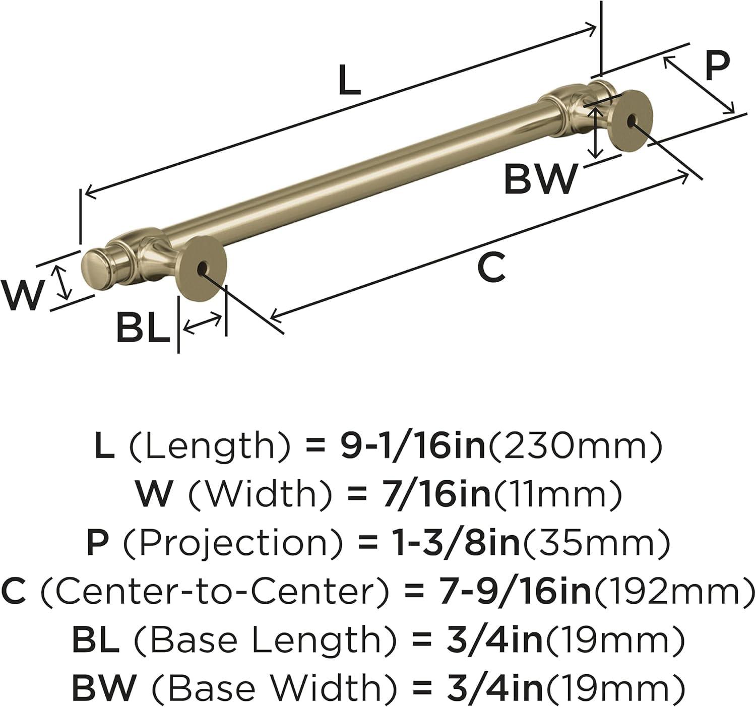 imageAmerock Cabinet Pull Oil Rubbed Bronze 7916 inch 192 mm CentertoCenter Winsome 1 Pack Drawer Pull Cabinet Handle Cabinet HardwareGolden Champagne