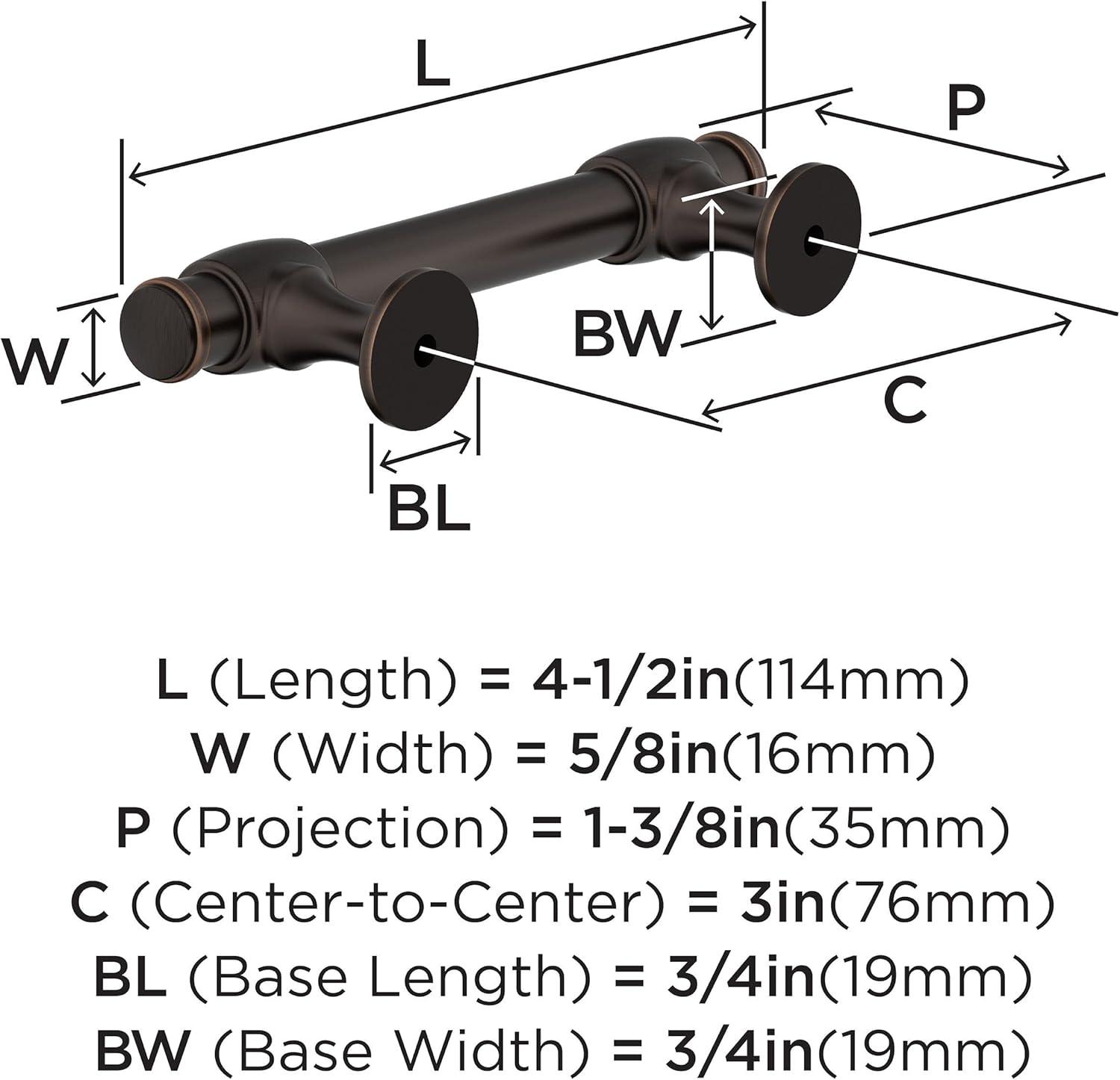 imageAmerock Cabinet Pull Oil Rubbed Bronze 7916 inch 192 mm CentertoCenter Winsome 1 Pack Drawer Pull Cabinet Handle Cabinet HardwareOil Rubbed Bronze
