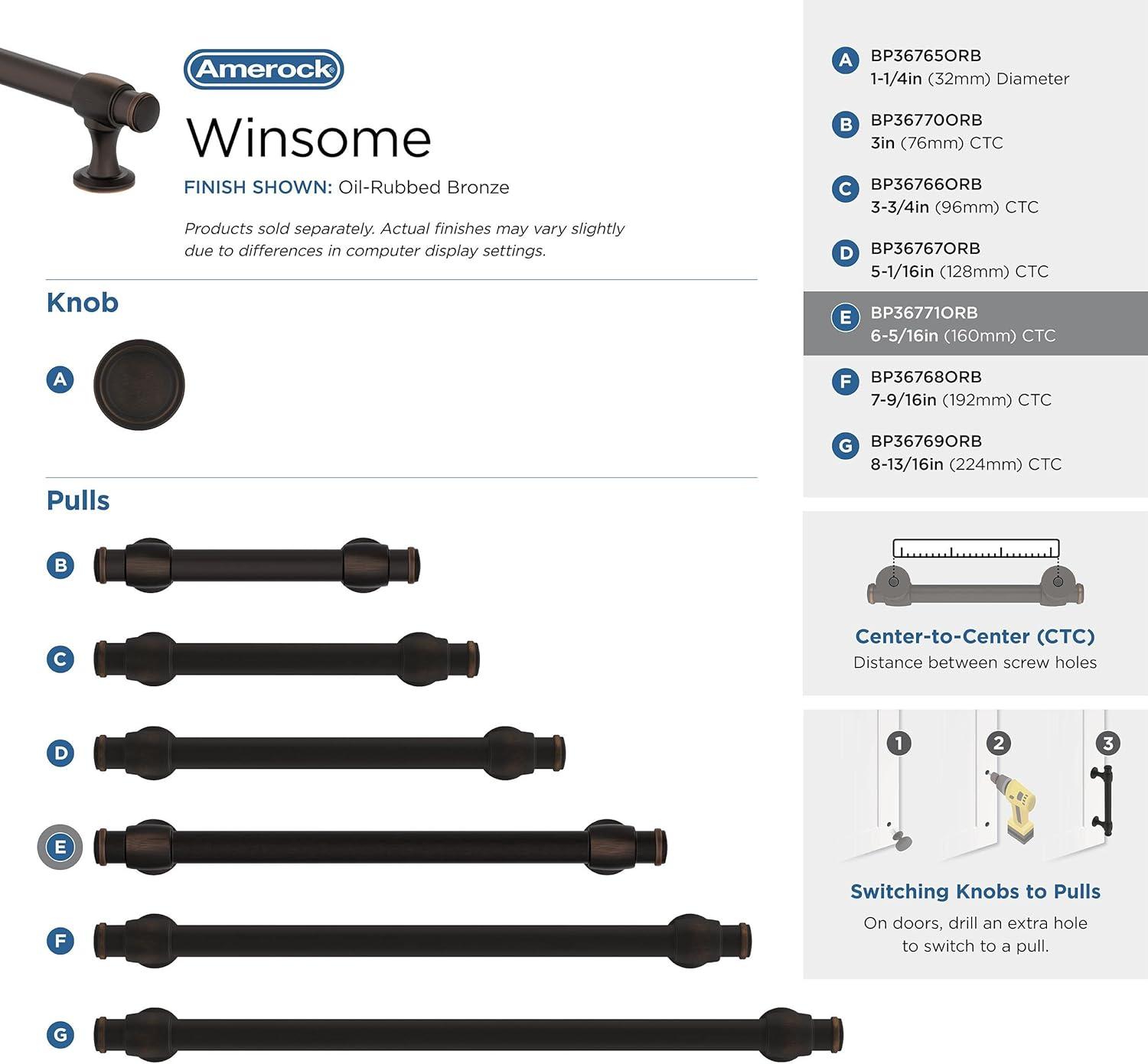 imageAmerock Cabinet Pull Oil Rubbed Bronze 7916 inch 192 mm CentertoCenter Winsome 1 Pack Drawer Pull Cabinet Handle Cabinet HardwareOil Rubbed Bronze