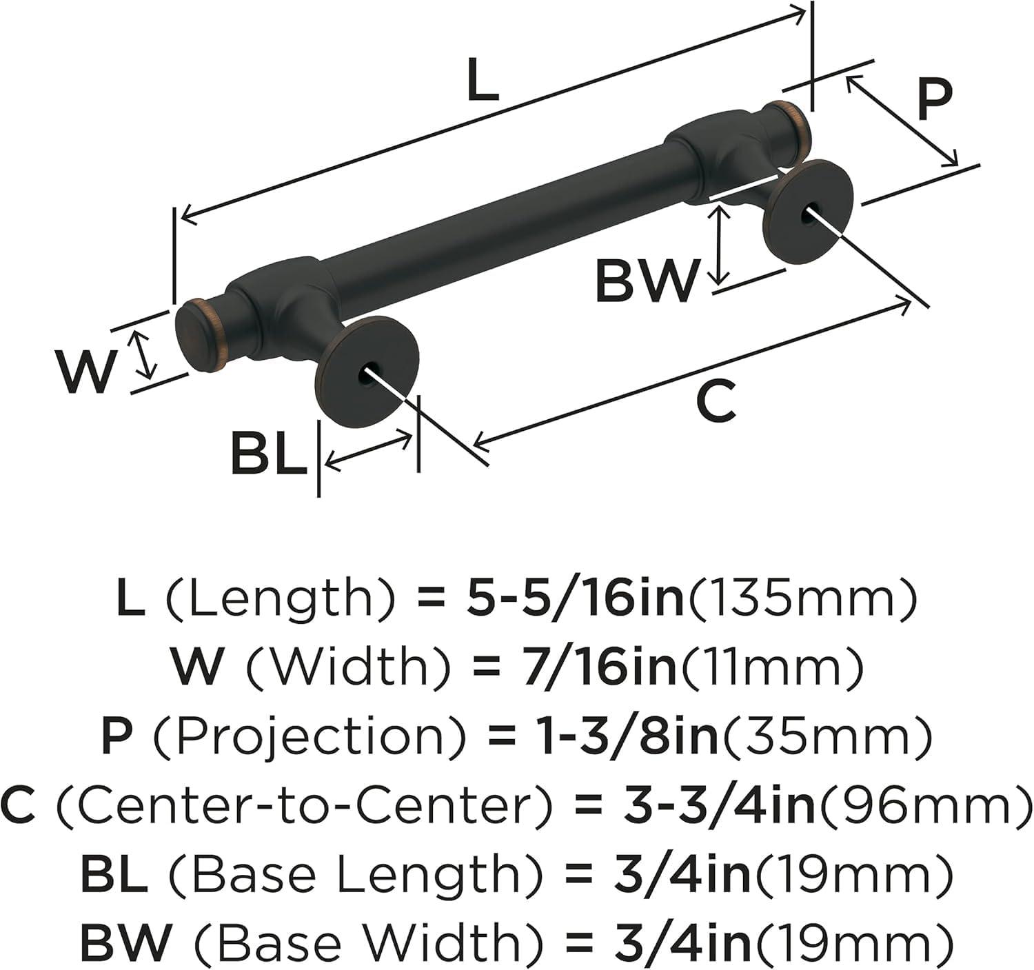 imageAmerock Cabinet Pull Oil Rubbed Bronze 7916 inch 192 mm CentertoCenter Winsome 1 Pack Drawer Pull Cabinet Handle Cabinet HardwareOil Rubbed Bronze
