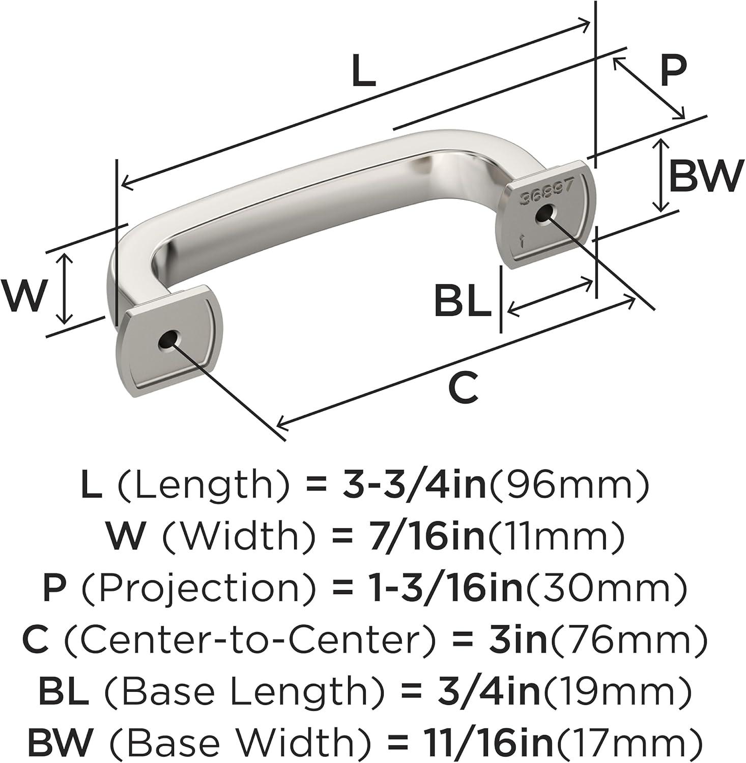 imageAmerock Cabinet Pull Polished Chrome 5116 inch 128 mm CentertoCenter Surpass 1 Pack Drawer Pull Cabinet Handle Cabinet HardwarePolished Nickel