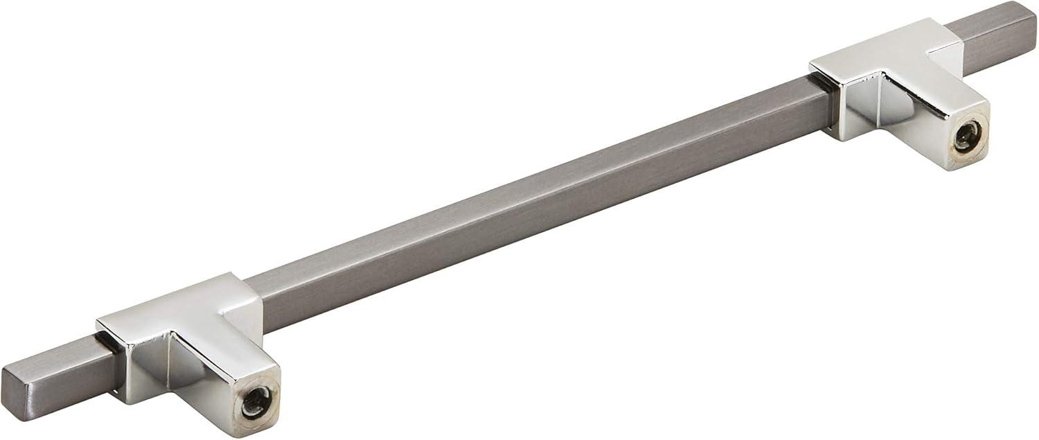 imageAmerock Cabinet Pull Polished ChromeBlack Chrome 10116 inch 256 mm Center to Center Urbanite 1 Pack Drawer Pull Drawer Handle Cabinet HardwarePolished ChromeBlack Chrome