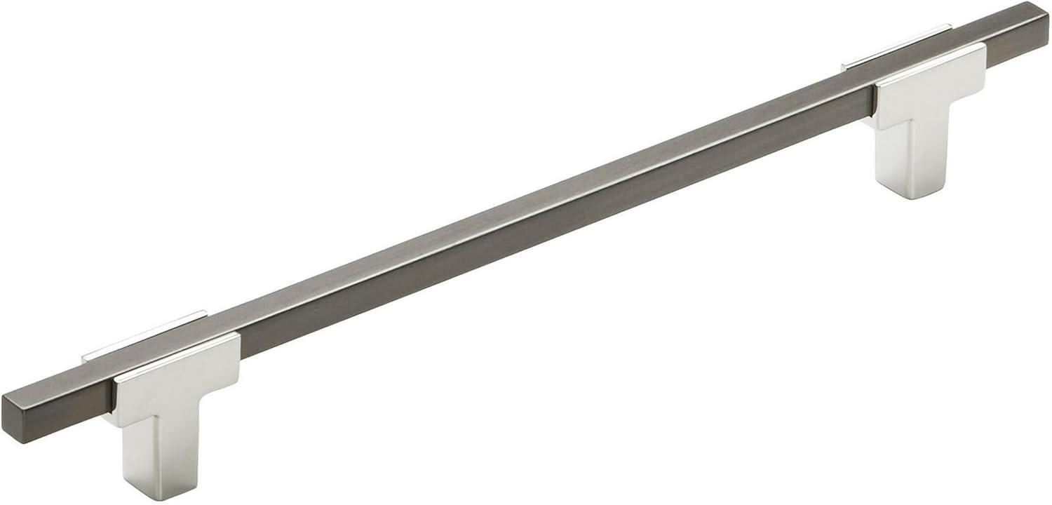 imageAmerock Cabinet Pull Polished ChromeBlack Chrome 10116 inch 256 mm Center to Center Urbanite 1 Pack Drawer Pull Drawer Handle Cabinet HardwarePolished ChromeBlack Chrome