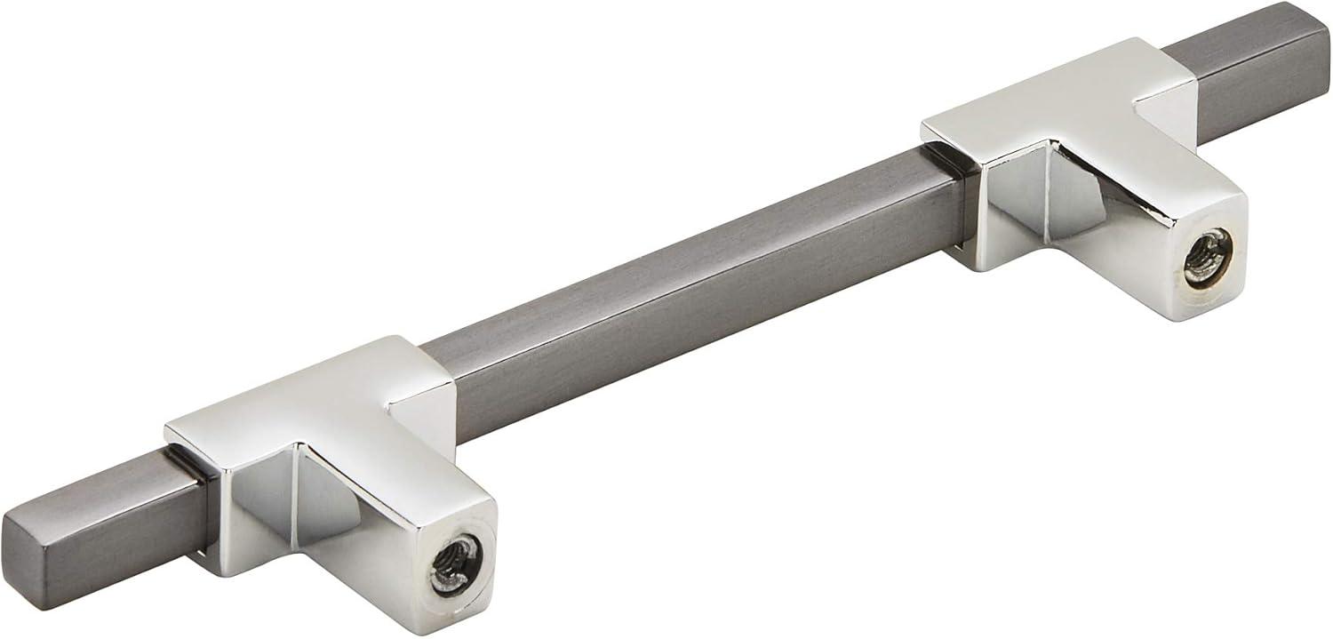 imageAmerock Cabinet Pull Polished ChromeBlack Chrome 10116 inch 256 mm Center to Center Urbanite 1 Pack Drawer Pull Drawer Handle Cabinet HardwarePolished ChromeBlack Chrome