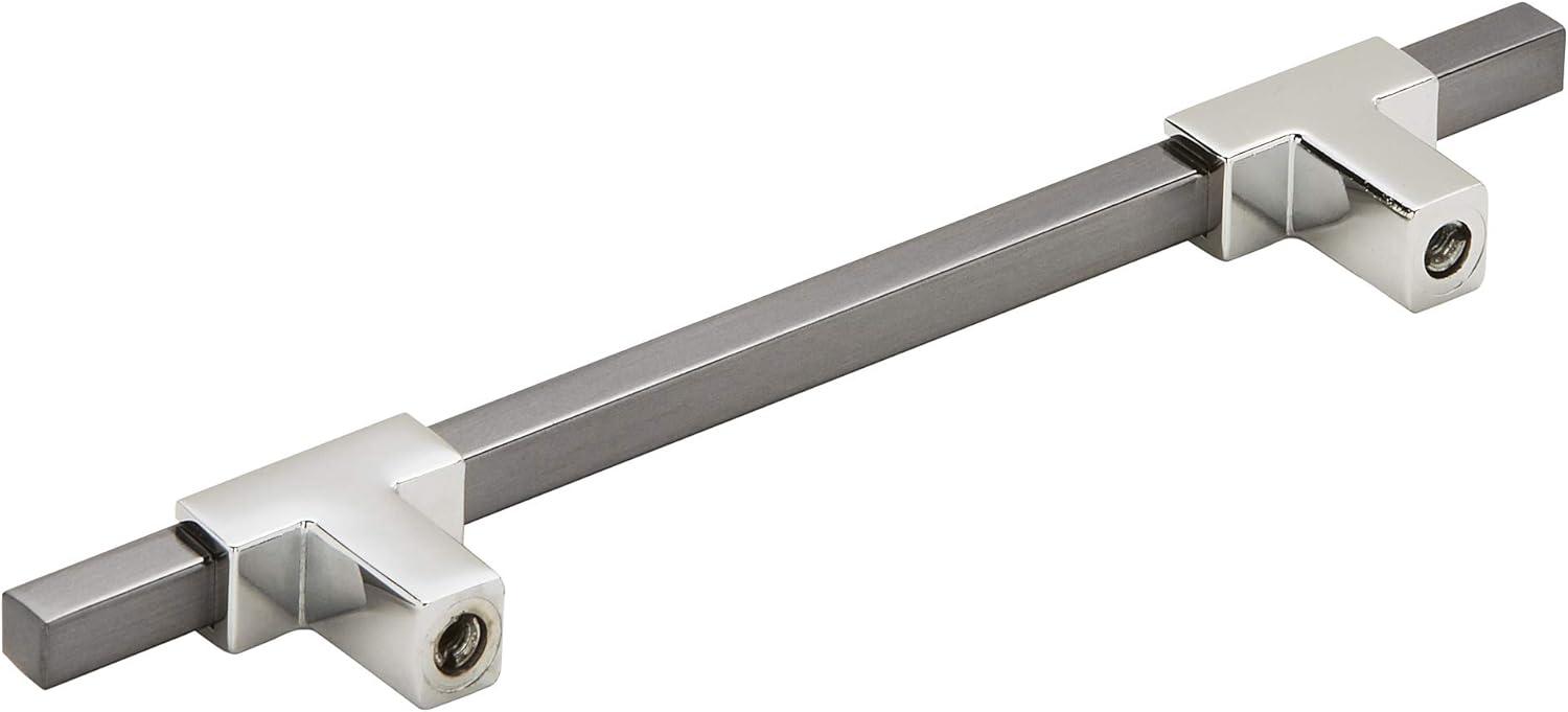 imageAmerock Cabinet Pull Polished ChromeBlack Chrome 10116 inch 256 mm Center to Center Urbanite 1 Pack Drawer Pull Drawer Handle Cabinet HardwarePolished ChromeBlack Chrome