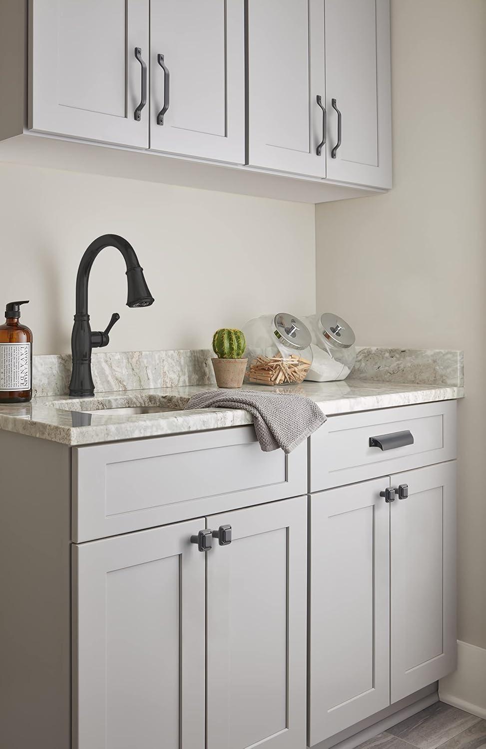 imageAmerock Kitchen Cabinet Pull Antique Iron 6516 in 160 mm CentertoCenter Jolene 1 Pack Furniture Hardware Cabinet Handle Bathroom Drawer PullMatte Black